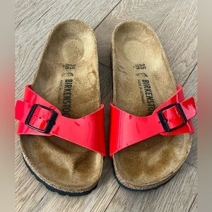 BIRKENSTOCK Women’s Madrid Patent Sandals in Cherry - Size 35